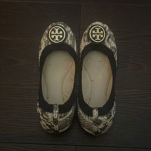 Tory Burch snake print flats